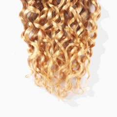 T1B-30-613# Water Wave Micro Ring Loop Feather Crochet Hair Extension Remy Hair