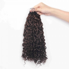 4# Pixie Curly Micro Ring Loop Feather Crochet Hair Extension Remy Hair