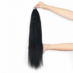 Yaki Straight Micro Ring Loop Feather Crochet Hair Extension Remy Hair