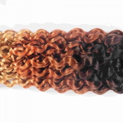 T1B-30-613# Water Wave Micro Ring Loop Feather Crochet Hair Extension Remy Hair