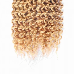 T1B-30-613# Kinky Curly Micro Ring Loop Feather Crochet Hair Extension Remy Hair