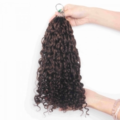 4# Pixie Curly Micro Ring Loop Feather Crochet Hair Extension Remy Hair