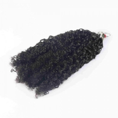 Multi-Textured Kinky Curly Micro Ring Loop Feather Crochet Hair Extension Remy Hair