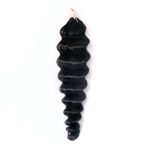 Loose Deep Wave Feather Crochet Hair Extension Remy Hair 22CM