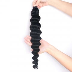 Loose Deep Wave Feather Crochet Hair Extension Remy Hair 22CM