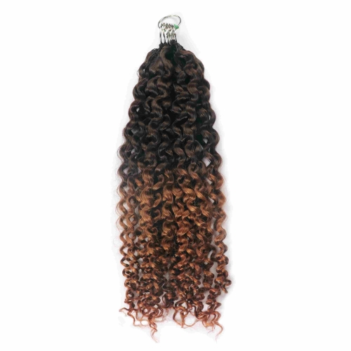 Deep Curly Micro Ring Loop Feather Crochet Hair Extension Remy Hair