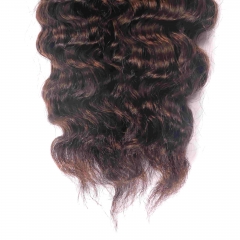 4# Burmese Curly Micro Ring Loop Feather Crochet Hair Extension Remy Hair 45CM