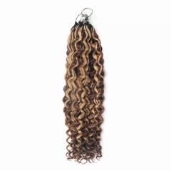 Italian Curly Micro Ring Loop Feather Crochet Hair Extension Remy Hair