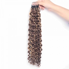 Italian Curly Micro Ring Loop Feather Crochet Hair Extension Remy Hair