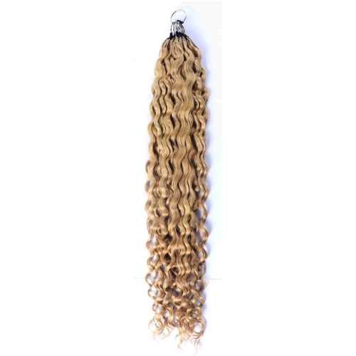 27# Water Wave Micro Ring Loop Feather Crochet Hair Extension Remy Hair