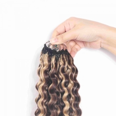 Italian Curly Micro Ring Loop Feather Crochet Hair Extension Remy Hair