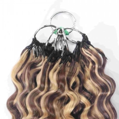 Italian Curly Micro Ring Loop Feather Crochet Hair Extension Remy Hair