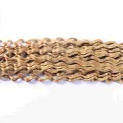 27# Water Wave Micro Ring Loop Feather Crochet Hair Extension Remy Hair