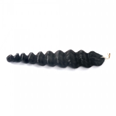 Loose Deep Wave Feather Crochet Hair Extension Remy Hair 22CM
