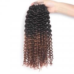 Deep Curly Micro Ring Loop Feather Crochet Hair Extension Remy Hair