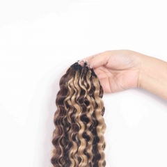 Italian Curly Micro Ring Loop Feather Crochet Hair Extension Remy Hair