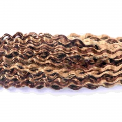 P6-24# Deep Curly Micro Ring Loop Feather Crochet Hair Extension Remy Hair