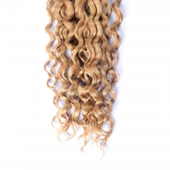 27# Water Wave Micro Ring Loop Feather Crochet Hair Extension Remy Hair