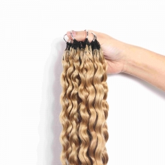 27# Water Wave Micro Ring Loop Feather Crochet Hair Extension Remy Hair