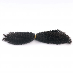 #1B Kinky Curly Crochet Remy Hair Bulk For Spring Twist / Braids Style