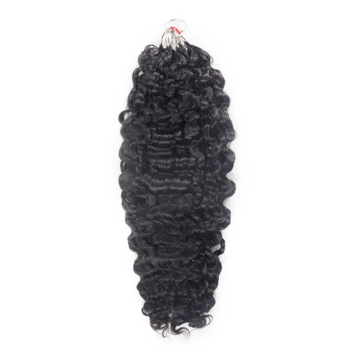 Burmese Curly Micro Ring Loop Feather Crochet Hair Extension Remy Hair