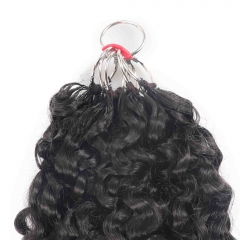 Burmese Curly Micro Ring Loop Feather Crochet Hair Extension Remy Hair