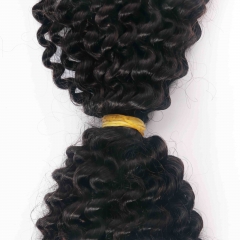 #1B Kinky Curly Crochet Remy Hair Bulk For Spring Twist / Braids Style