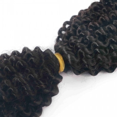 #1B Kinky Curly Crochet Remy Hair Bulk For Spring Twist / Braids Style