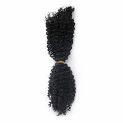 #1B Kinky Curly Crochet Remy Hair Bulk For Spring Twist / Braids Style