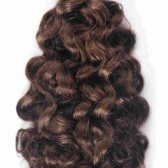 #4 Burmese Curly Crochet Remy Hair Bulk For Spring Twist / Braids Style