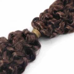 #4 Burmese Curly Crochet Remy Hair Bulk For Spring Twist / Braids Style
