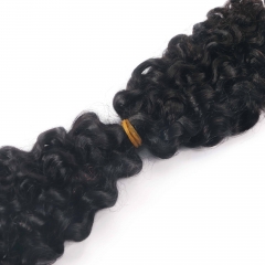 #1B Burmese Curly Crochet Remy Hair Bulk For Spring Twist / Braids Style