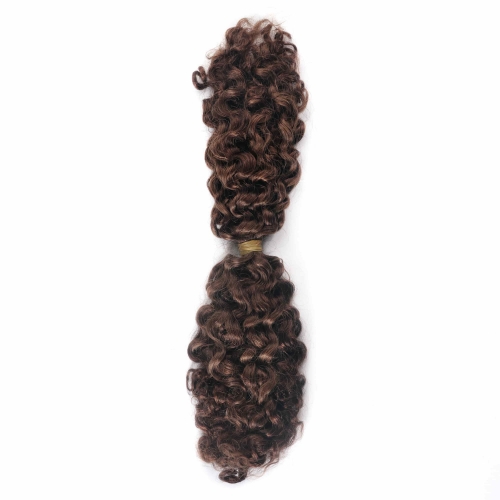 #4 Burmese Curly Crochet Remy Hair Bulk For Spring Twist / Braids Style