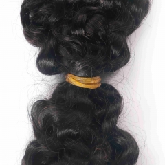 #1B Burmese Curly Crochet Remy Hair Bulk For Spring Twist / Braids Style