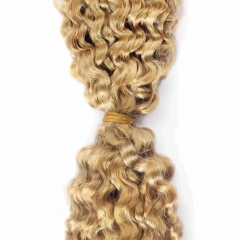 #27 Burmese Curly Crochet Remy Hair Bulk For Spring Twist / Braids Style