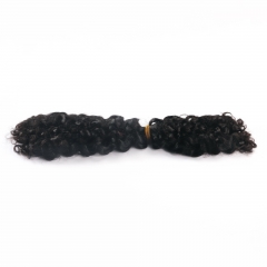 #1B Burmese Curly Crochet Remy Hair Bulk For Spring Twist / Braids Style
