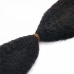 #1B Kinky Straight Crochet Remy Hair Bulk For Spring Twist / Braids Style