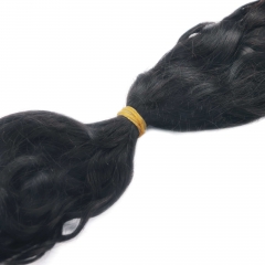 #1B Water Wave Crochet Remy Hair Bulk For Spring Twist / Braids Style