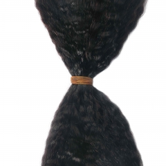 #1B Kinky Straight Crochet Remy Hair Bulk For Spring Twist / Braids Style