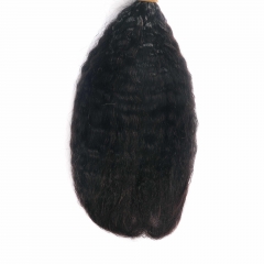 #1B Kinky Straight Crochet Remy Hair Bulk For Spring Twist / Braids Style