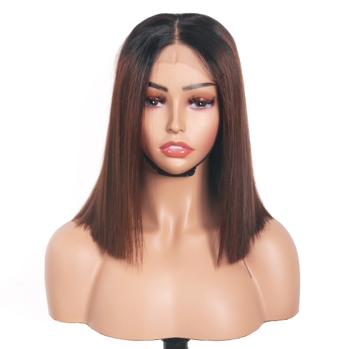 5x5 Lace Bob Wig 12" Staight Hair T1B-4# Wholesale Hair
