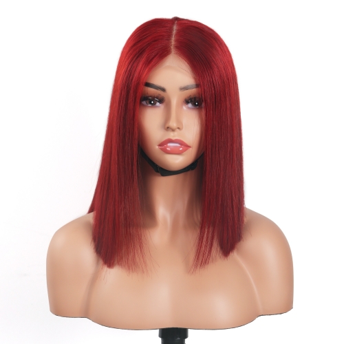 5x5 Lace Bob Wig 12" Staight Hair Red Color Wholesale Hair