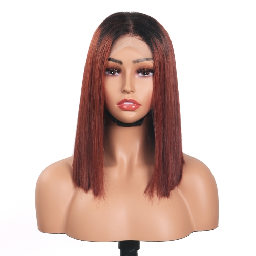 5x5 Lace Bob Wig 12" Staight Hair T1B-33# Wholesale Hair