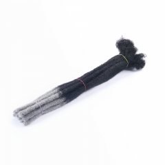 #T1B/Grey Handmade Dread locks Extensions 4C Afro Human Hair Locs Pre-Braided