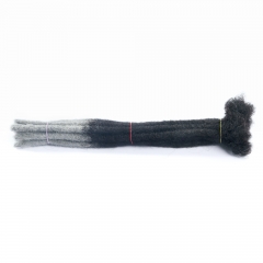 #T1B/Grey Handmade Dread locks Extensions 4C Afro Human Hair Locs Pre-Braided