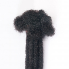 #1B Handmade Dread locks Extensions 4C Afro Human Hair Locs Pre-Braided