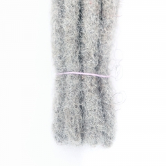 #T1B/Grey Handmade Dread locks Extensions 4C Afro Human Hair Locs Pre-Braided