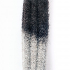 #T1B/Grey Handmade Dread locks Extensions 4C Afro Human Hair Locs Pre-Braided