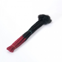 #T1B/Red Handmade Dread locks Extensions 4C Afro Human Hair Locs Pre-Braided