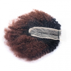7PCS Blend Hair Afro T1B30 Lace Closure